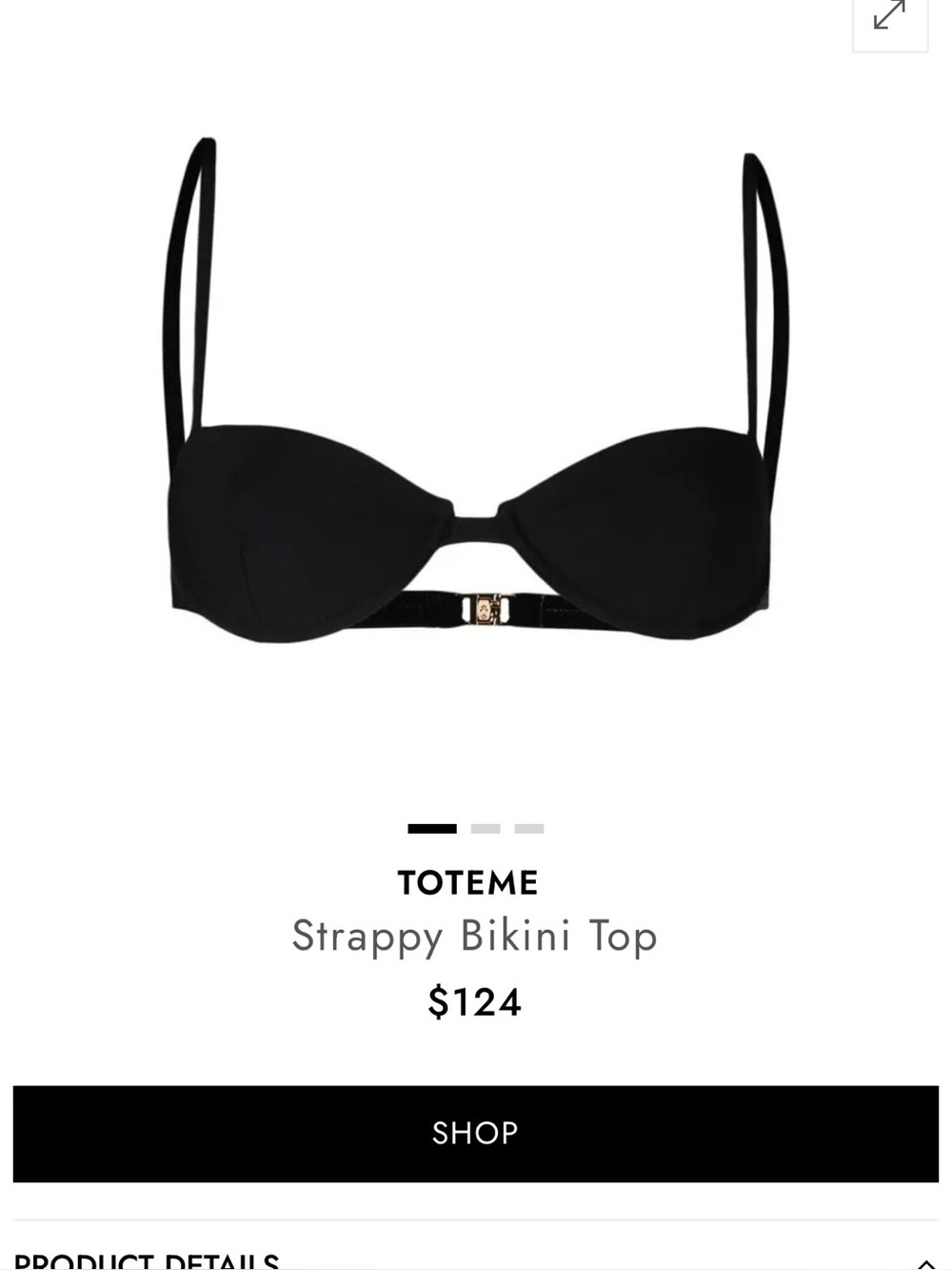 Toteme Black Underwire Bikini Top